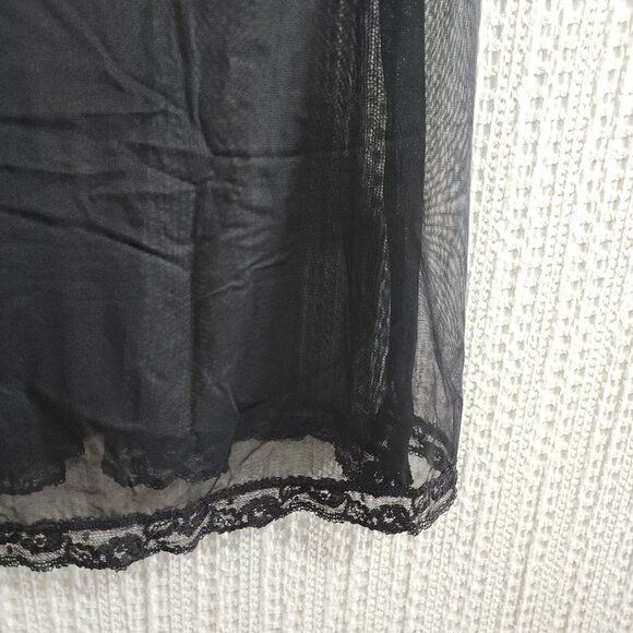 Victoria’s Secret Sheer Black Lace Trim Slip Dress Lingerie Women's Size Medium - Picture 6 of 14